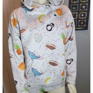 Y2K Burton Pullover Hoodie Pineapple icecream penguin pizza print youth 14/16